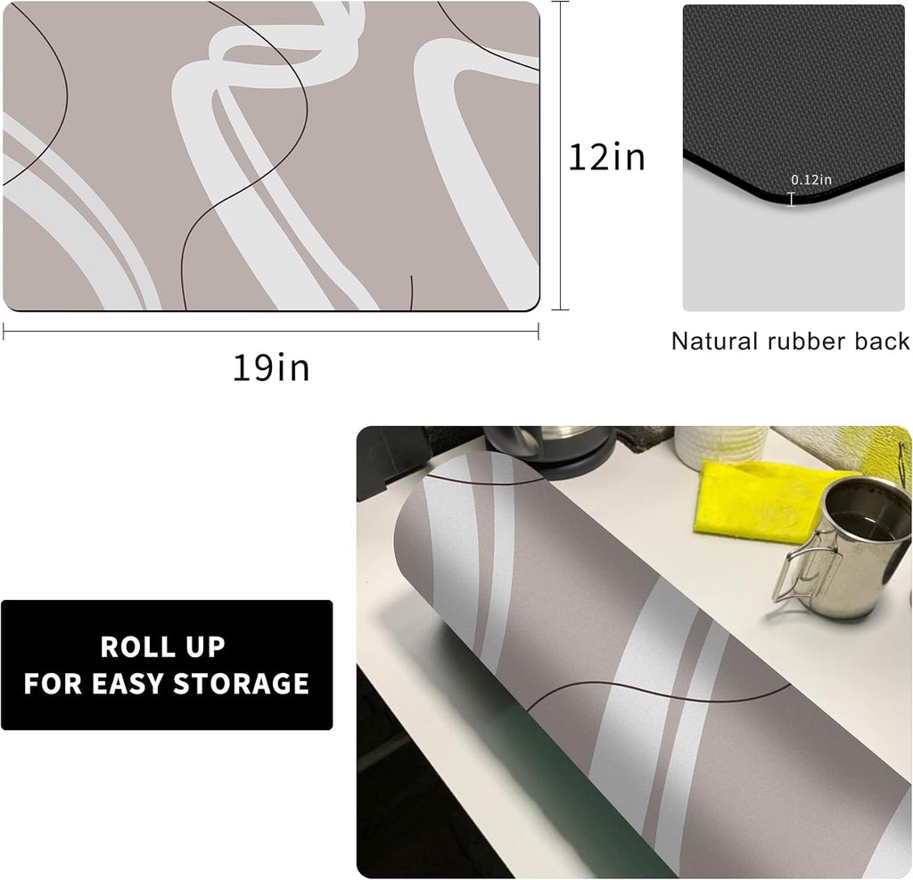 Bar Counter Protector Absorbent Coffee Maker Spill Rug, Heat Resistant Tamping Mat Protects against Spills, Water Proof Kitchen Decor, Use as Cup Mat