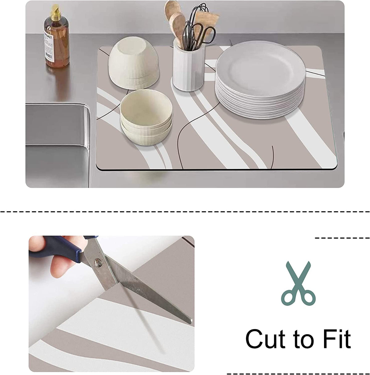 Bar Counter Protector Absorbent Coffee Maker Spill Rug, Heat Resistant Tamping Mat Protects against Spills, Water Proof Kitchen Decor, Use as Cup Mat