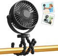 Mini Handheld Personal Portable Fan, Baby Stroller Fan, Car Seat Fan, USB or Battery Powered, with Flexible Tripod Clip on Student Bed Desk Bike Crib Treadmill Camping Traveling(Black)