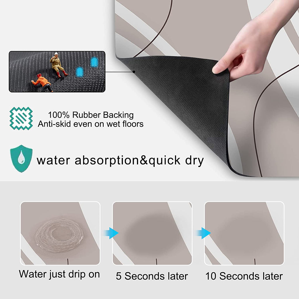 Bar Counter Protector Absorbent Coffee Maker Spill Rug, Heat Resistant Tamping Mat Protects against Spills, Water Proof Kitchen Decor, Use as Cup Mat