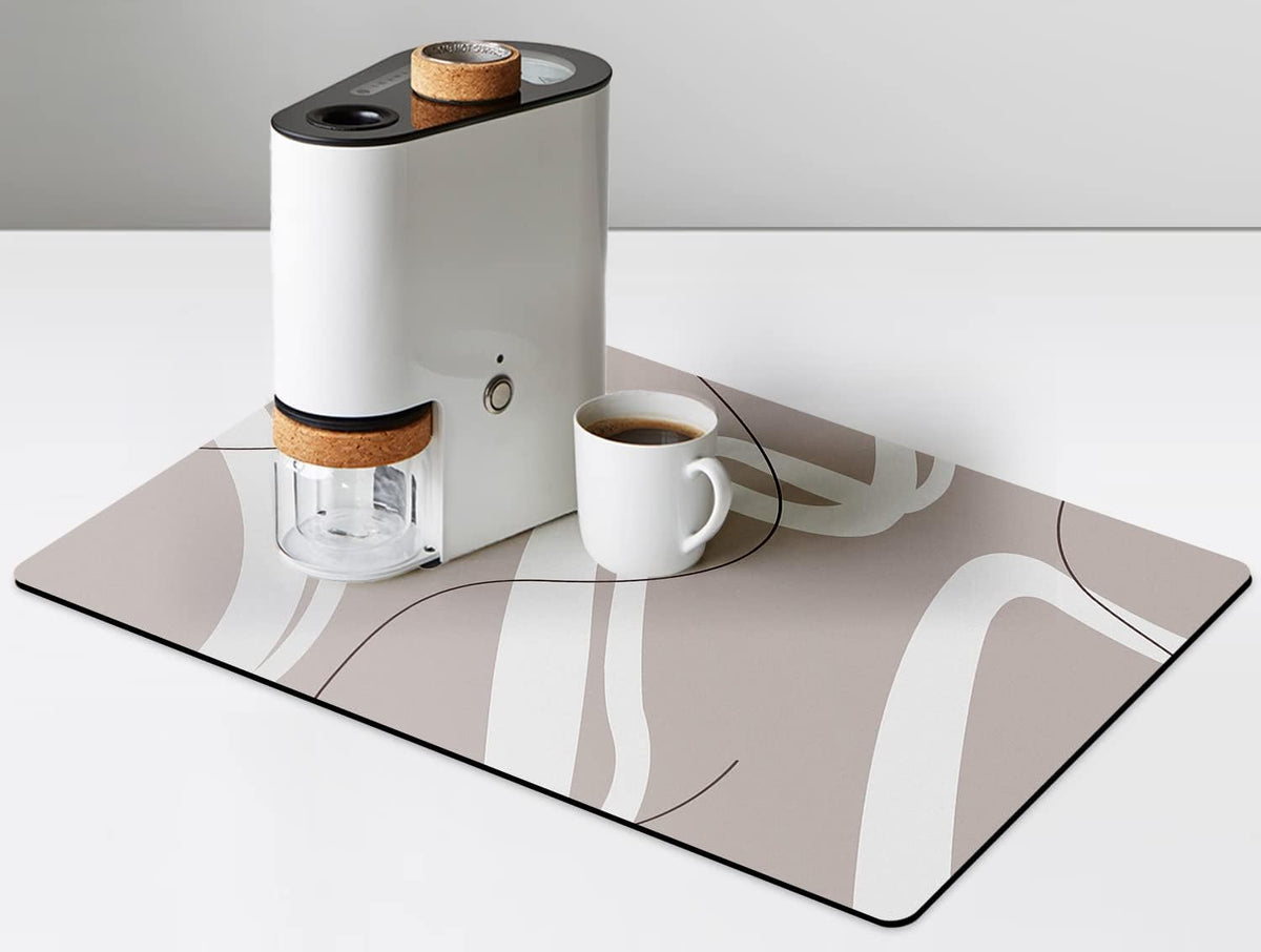 Bar Counter Protector Absorbent Coffee Maker Spill Rug, Heat Resistant Tamping Mat Protects against Spills, Water Proof Kitchen Decor, Use as Cup Mat