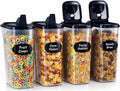 Airtight Food Storage Containers - Pack of 4 (4L/135.3Oz) - MULTISPOUT Design for Kitchen & Pantry - Bpa-Free Cereal Containers with Bigger Spout Mouth for Easy Pouring